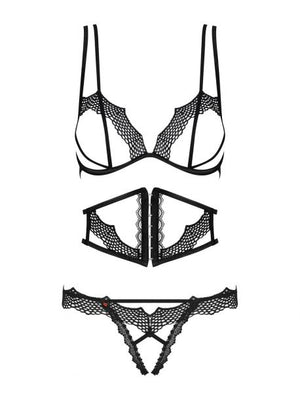 Ensemble Bella 3 pcs ouvert - Noir