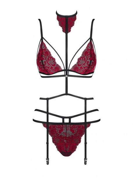 Ensemble Selyna - 3 pièces dentelle & velours