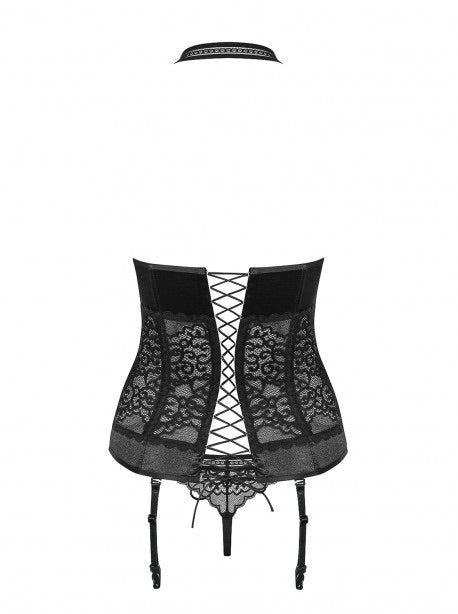 Corset jarretelles détachables - Noir